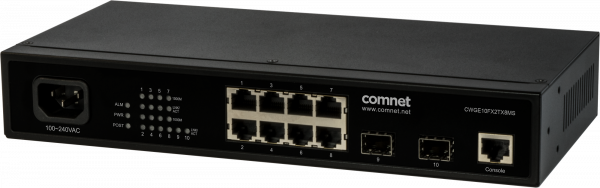 10 PORT MAN SW, 8x 1000Tx 2x 1000 SFP FX