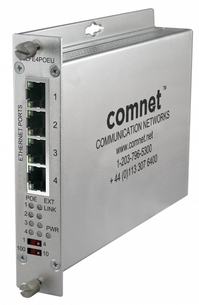 LOCAL 4CH ETH OVER UTP W/PASS-THRU POE+