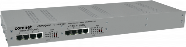 LOCAL 8CH ETH OVER UTP W/PASS-THRU POE+