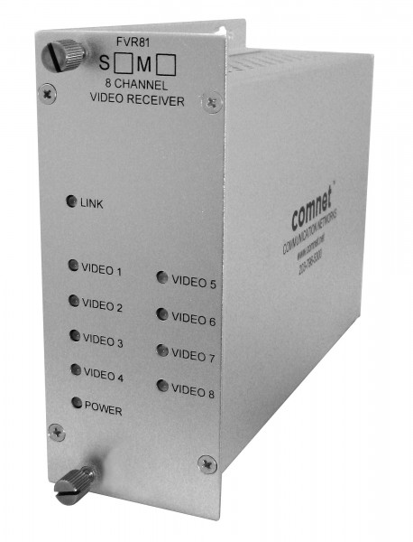 8 CH VIDEO RECEIVER MM, 1 FIBER